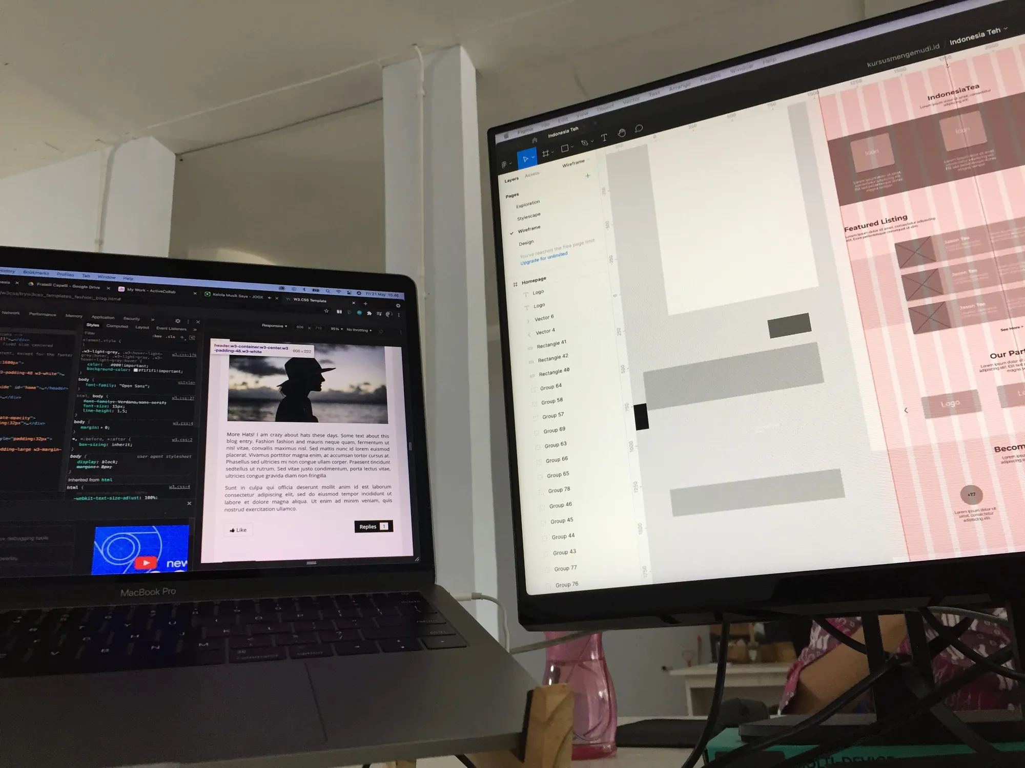 Designing a web experience across two monitors